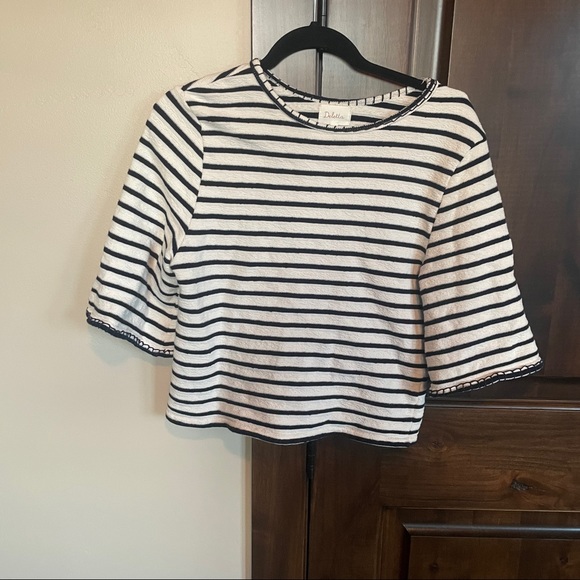Anthropologie Deletta Navy Striped top- M